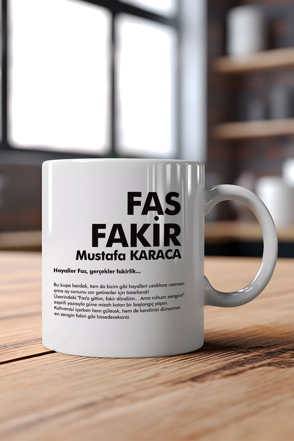 Fasfakir İsme Özel Seramik Kupa Bardak | Kişiye Özel Baskılı Kahve & Çay Kupası | Hediye Kupa