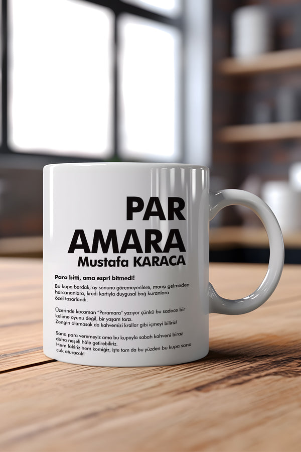 ParaMara İsme Özel Seramik Kupa Bardak | Kişiye Özel Baskılı Kahve & Çay Kupası | Eğlenceli Hediye Kupa